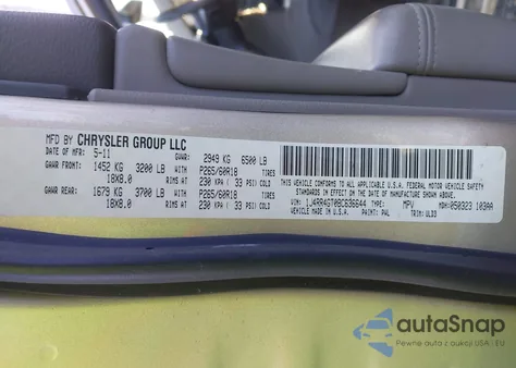 2011 Jeep Grand Cherokee Laredo z USA, uszkodzony, nr VIN 1J4RR4GT0BC636644